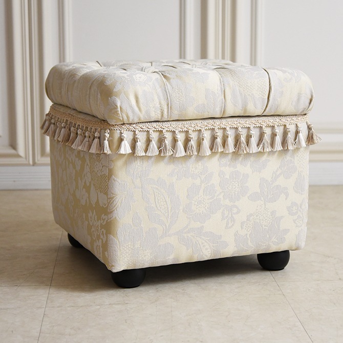 エトワール ブランシュ 収納付きスツール オットマン シャンパンゴールド