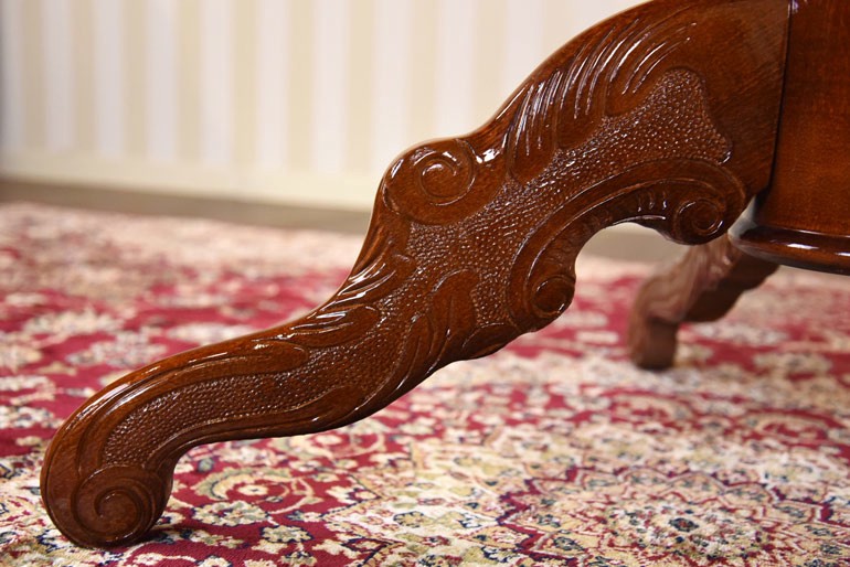 イタリア製 ルネッサンスItalia 象嵌 猫脚135cmテーブル･シックエレガントバージョン
