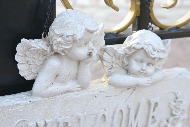 ガーデニング イタリアン ルネッサンス・薔薇と天使のWELCOMEボードSQ