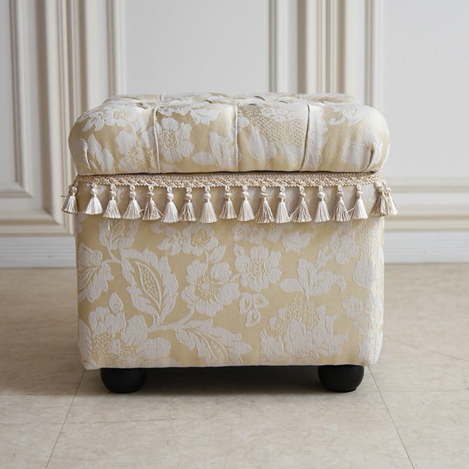 ヨーロピアン アンティーク調 収納付き スツール 画像2