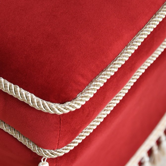 アンティーク調 クラシック ベルベット タッセル付 スツール 画像7