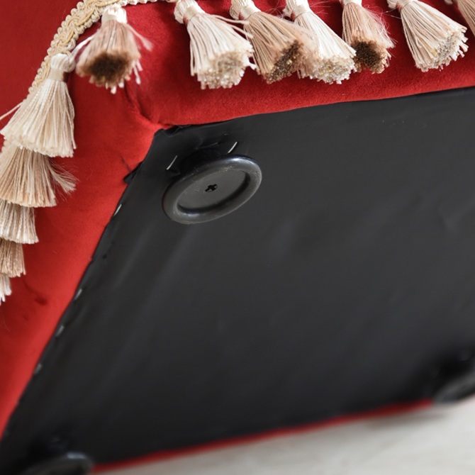 アンティーク調 クラシック ベルベット タッセル付 スツール 画像9