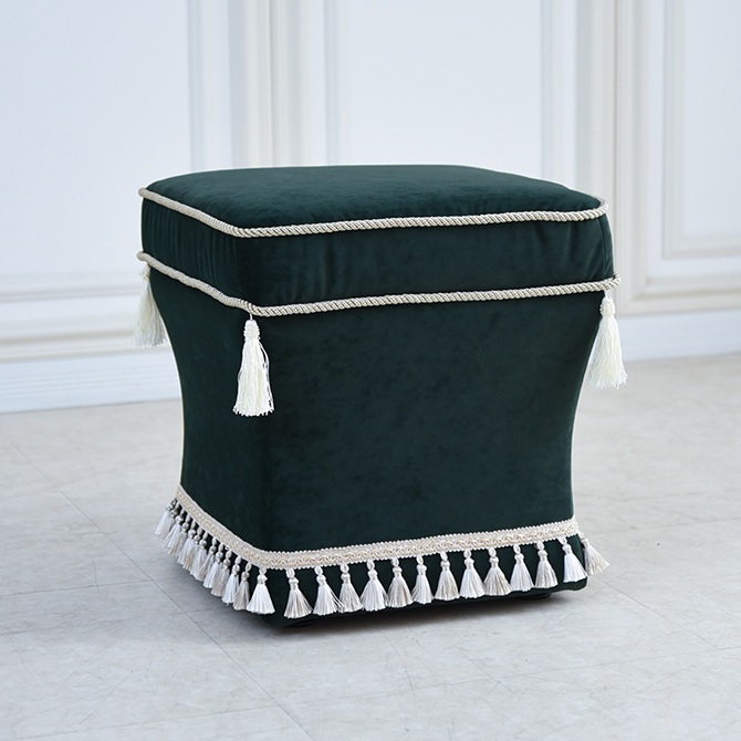 ロワイヤル ヴェール オットマン スツール ベルベット グリーン