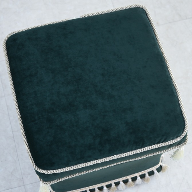 アンティーク調 クラシック ベルベット タッセル付 スツール 画像4