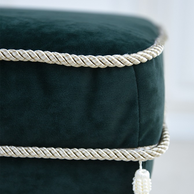アンティーク調 クラシック ベルベット タッセル付 スツール 画像6