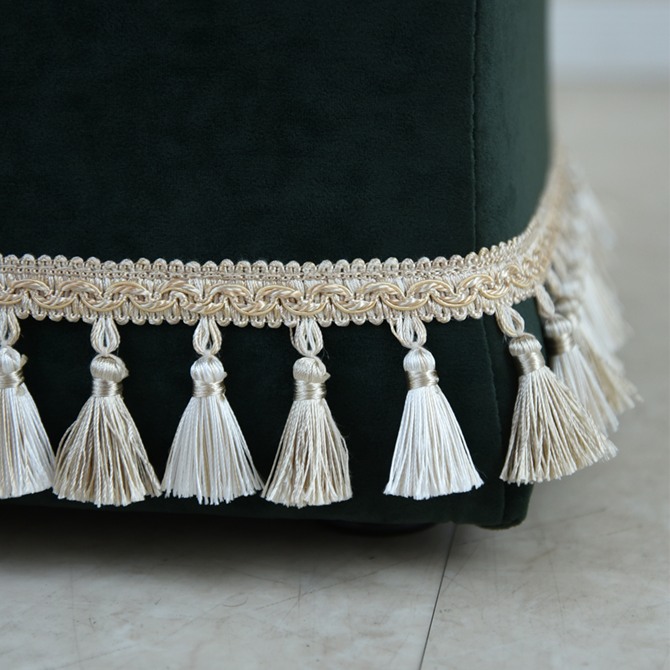 アンティーク調 クラシック ベルベット タッセル付 スツール 画像8