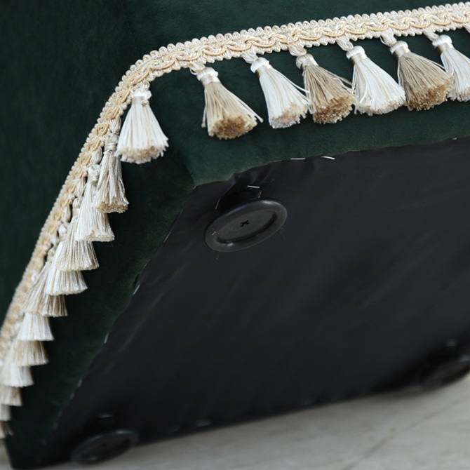 アンティーク調 クラシック ベルベット タッセル付 スツール 画像9