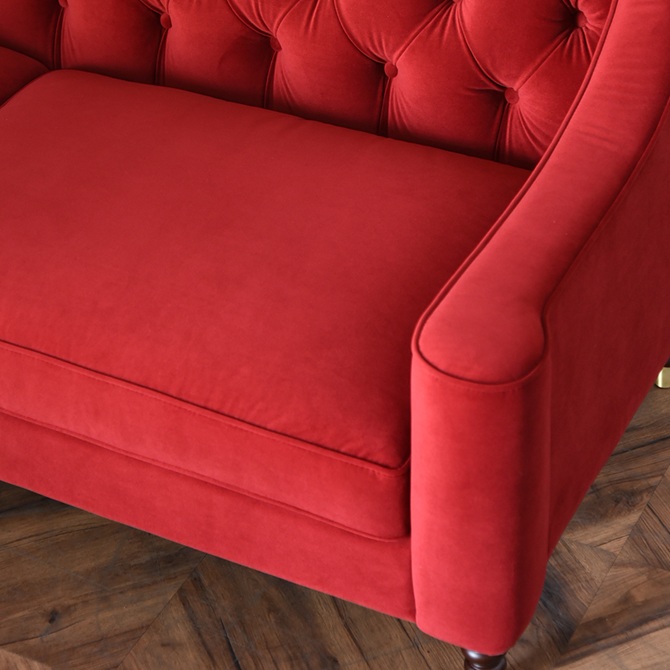 アンティーク調 ヨーロピアン 3人掛けソファ 3Pソファ ベルベット 画像6