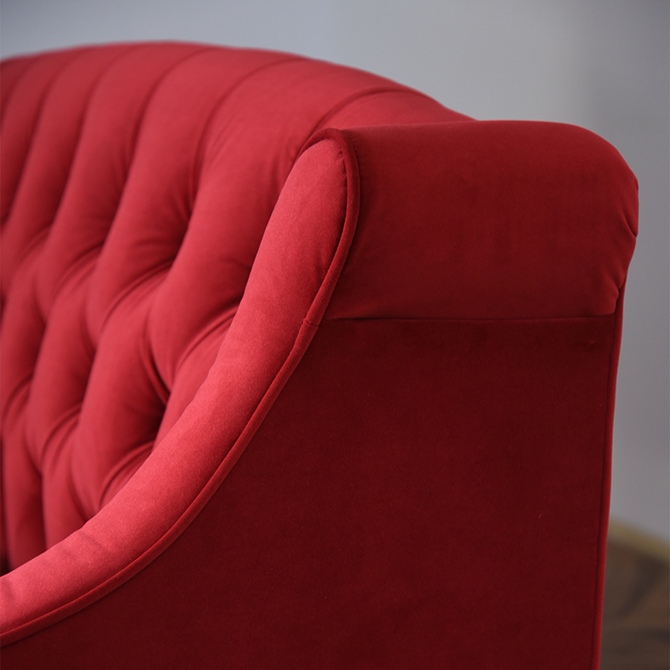 アンティーク調 ヨーロピアン 3人掛けソファ 3Pソファ ベルベット 画像7