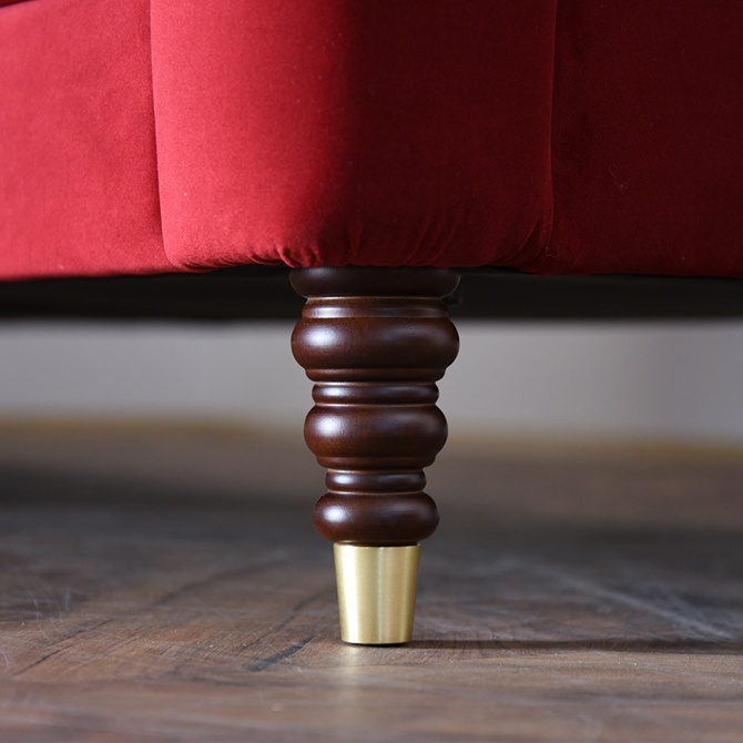 アンティーク調 ヨーロピアン 3人掛けソファ 3Pソファ ベルベット 画像8