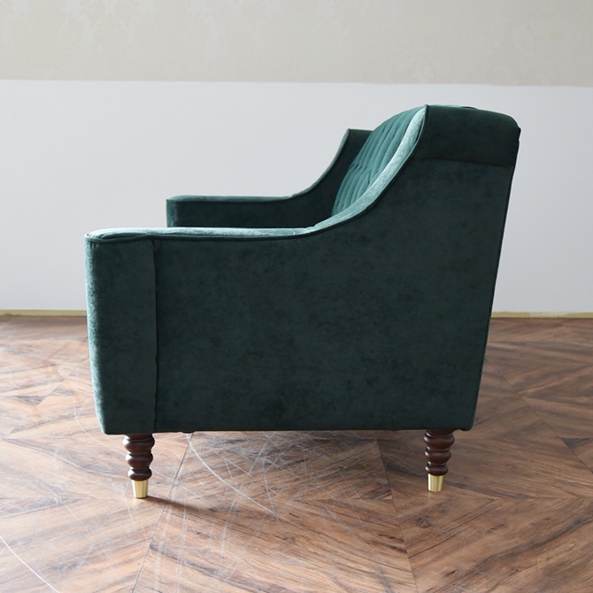 アンティーク調 ヨーロピアン 3人掛けソファ 3Pソファ ベルベット 画像3