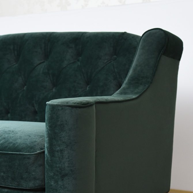 アンティーク調 ヨーロピアン 3人掛けソファ 3Pソファ ベルベット 画像7