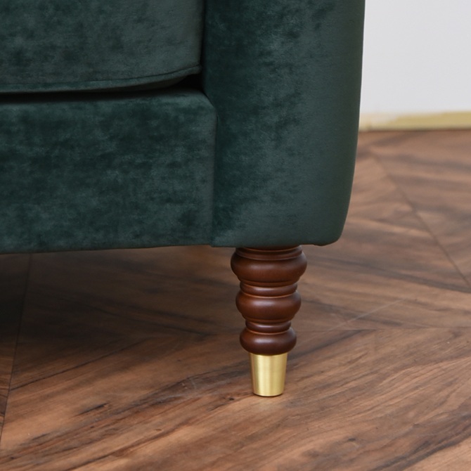 アンティーク調 ヨーロピアン 3人掛けソファ 3Pソファ ベルベット 画像8