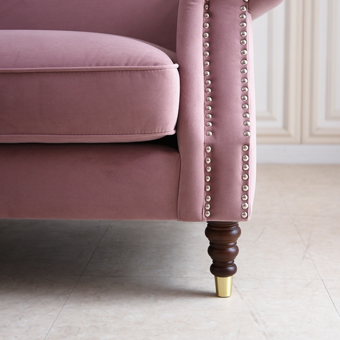 ヨーロピアン クラシック ロココ調 3人掛けソファ 3Pソファ ベルベット 画像7