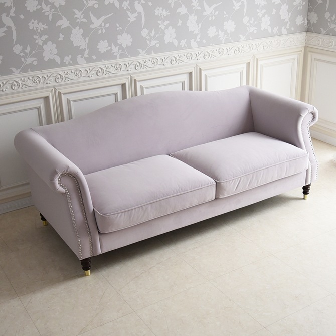 ヨーロピアン クラシック ロココ調 3人掛けソファ 3Pソファ ベルベット 画像2