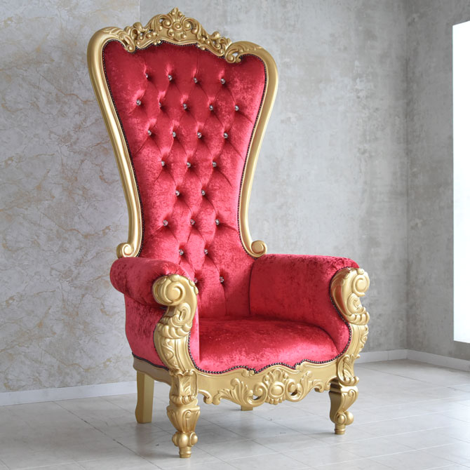 ＭＯＤＥＲＮ　ＲＯＣＯＣＯ　コレクション・ロココゴールド・女王様の椅子　レッド・チェリー