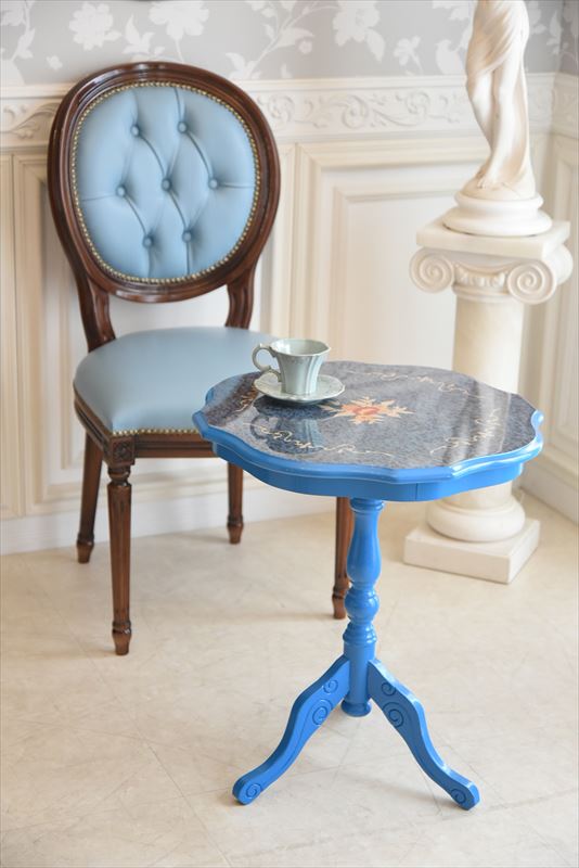 イタリア製 ルネッサンスItalia 象嵌colorコーヒーテーブル・ブルー